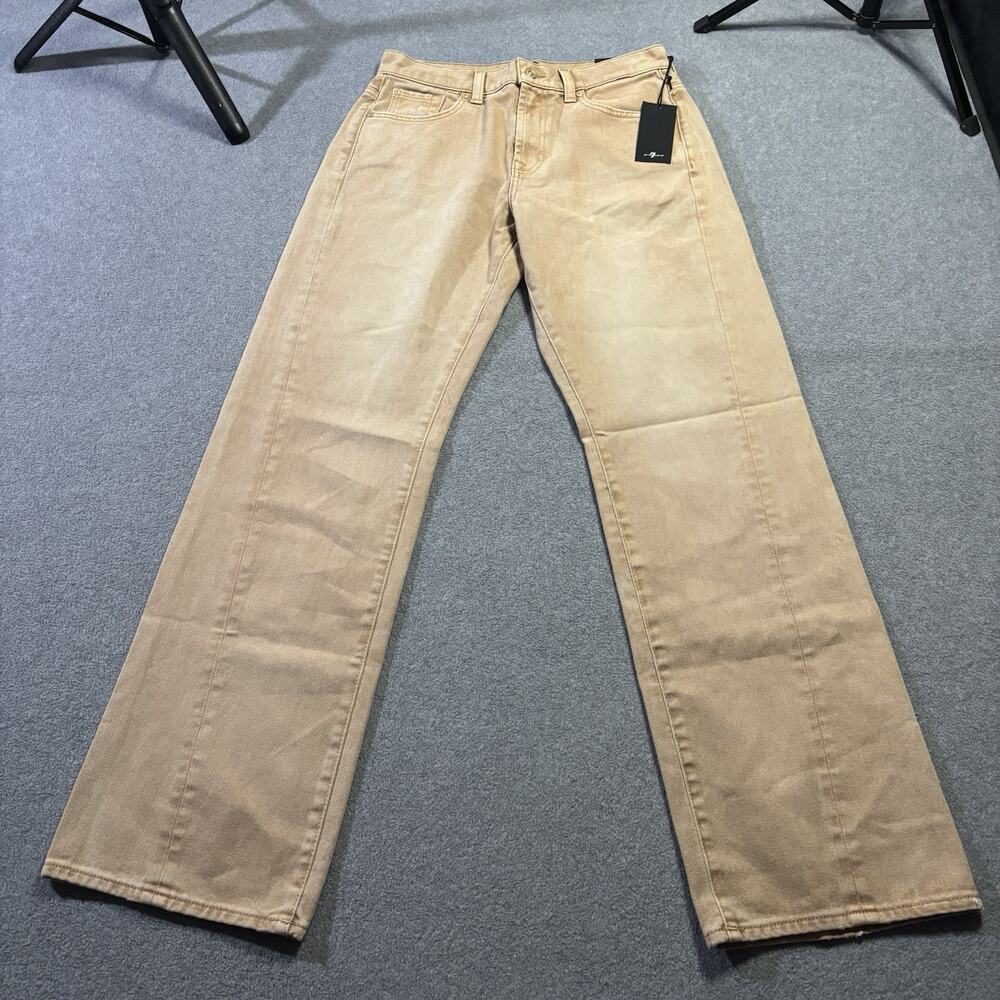 7 For All Mankind Women’s Twisted Tess Trouser Jeans 29 Sandune Beige Wide Leg